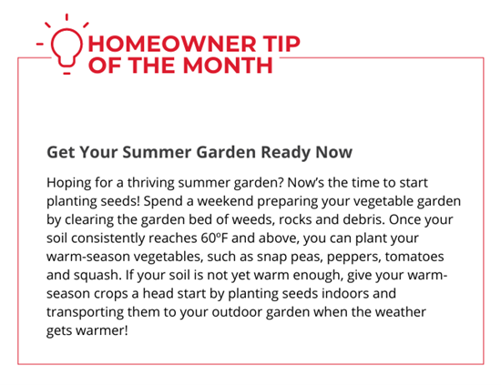 Homeowner Tip of the Month